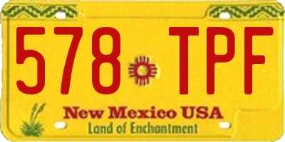 NM license plate 578TPF