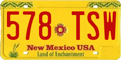 NM license plate 578TSW