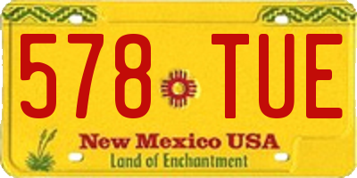 NM license plate 578TUE
