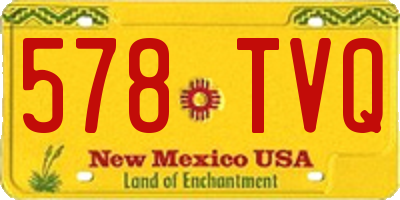 NM license plate 578TVQ