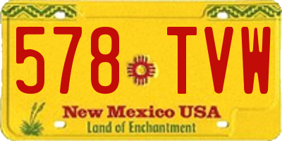 NM license plate 578TVW