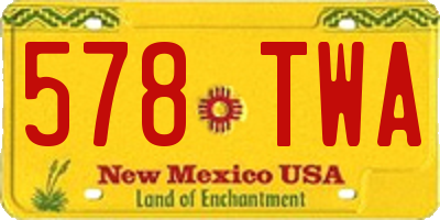 NM license plate 578TWA