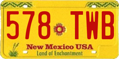 NM license plate 578TWB