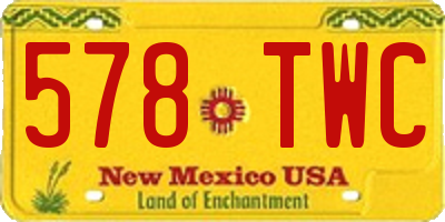 NM license plate 578TWC