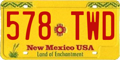 NM license plate 578TWD