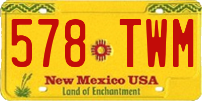 NM license plate 578TWM