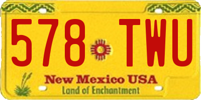 NM license plate 578TWU