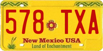 NM license plate 578TXA