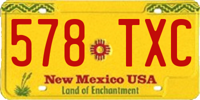 NM license plate 578TXC