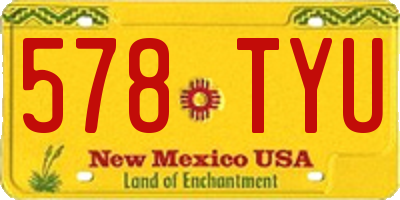 NM license plate 578TYU