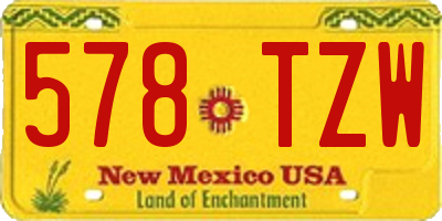 NM license plate 578TZW