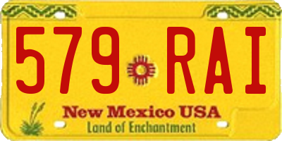 NM license plate 579RAI