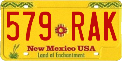 NM license plate 579RAK