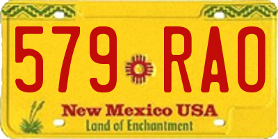 NM license plate 579RAO