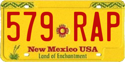 NM license plate 579RAP