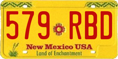 NM license plate 579RBD