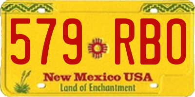 NM license plate 579RBO