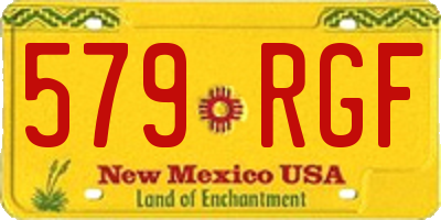 NM license plate 579RGF