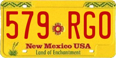 NM license plate 579RGO