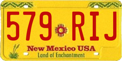 NM license plate 579RIJ