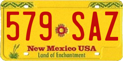 NM license plate 579SAZ