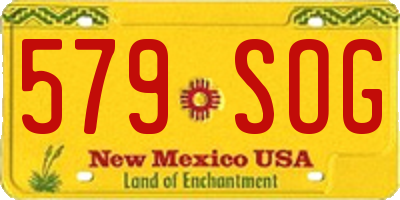 NM license plate 579SOG