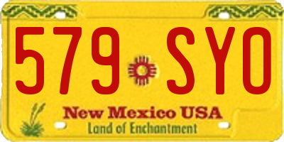 NM license plate 579SYO