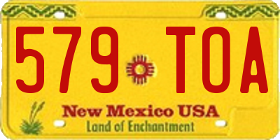 NM license plate 579TOA