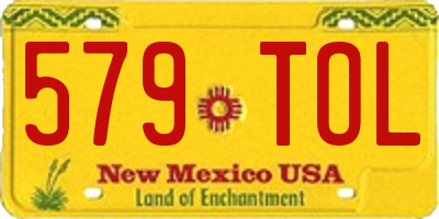 NM license plate 579TOL