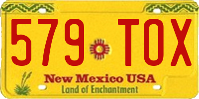 NM license plate 579TOX