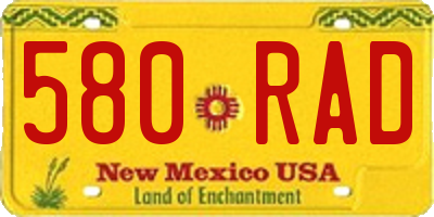 NM license plate 580RAD