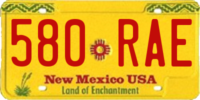 NM license plate 580RAE