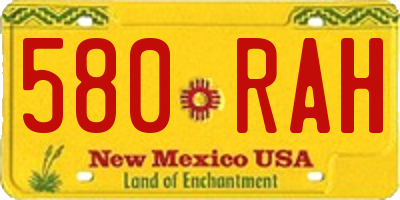 NM license plate 580RAH