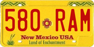 NM license plate 580RAM