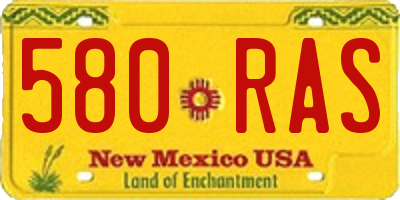 NM license plate 580RAS