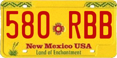 NM license plate 580RBB