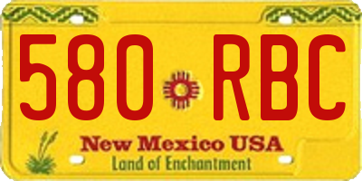 NM license plate 580RBC