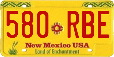 NM license plate 580RBE