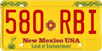 NM license plate 580RBI