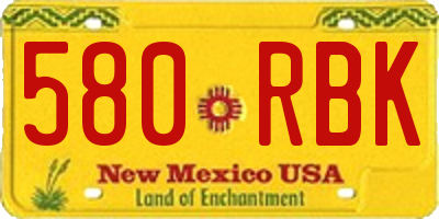 NM license plate 580RBK