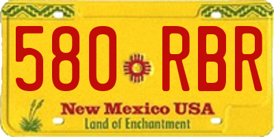 NM license plate 580RBR