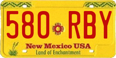 NM license plate 580RBY