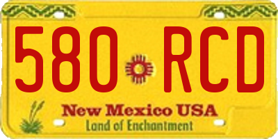 NM license plate 580RCD