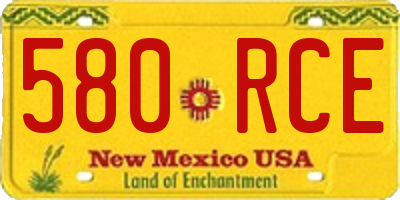 NM license plate 580RCE