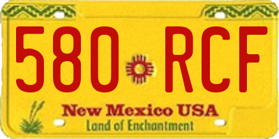 NM license plate 580RCF