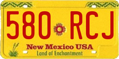 NM license plate 580RCJ