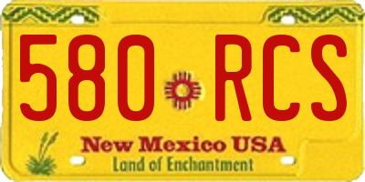 NM license plate 580RCS
