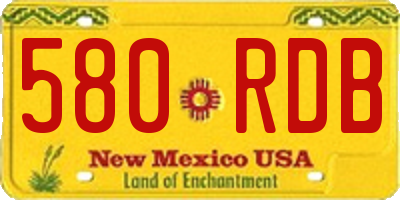 NM license plate 580RDB