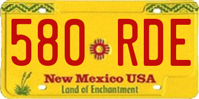 NM license plate 580RDE