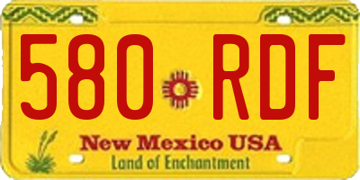 NM license plate 580RDF